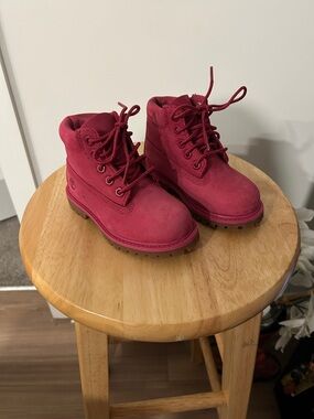 Timberland Pink Lace-Up Boots
